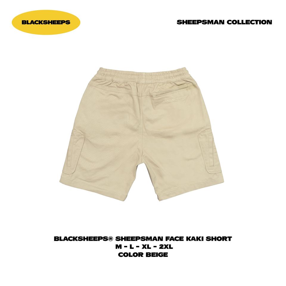 BLACKSHEEPS Quần short kaki nam cạp chun SHEEPSMAN FACE SHORT