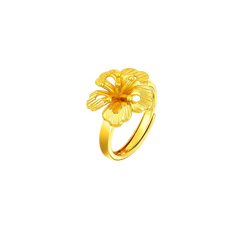 Nhẫn Nữ Mạ Vàng 24K, Phong Cách Bông Hoa Sang Trọng - XPN46