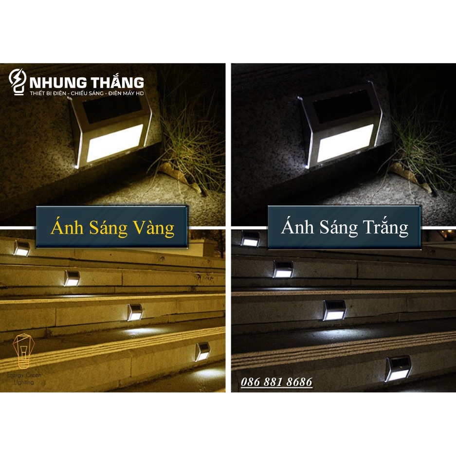 Đèn Led Gắn Tường,Cầu Thang - Sử Dụng Năng Lượng Mặt Trời MT-48 - Chống Nước IP65 - Ánh Sáng Trắng , Vàng