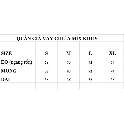 QUẦN GIẢ VAY CHỮ A MIX KHUY