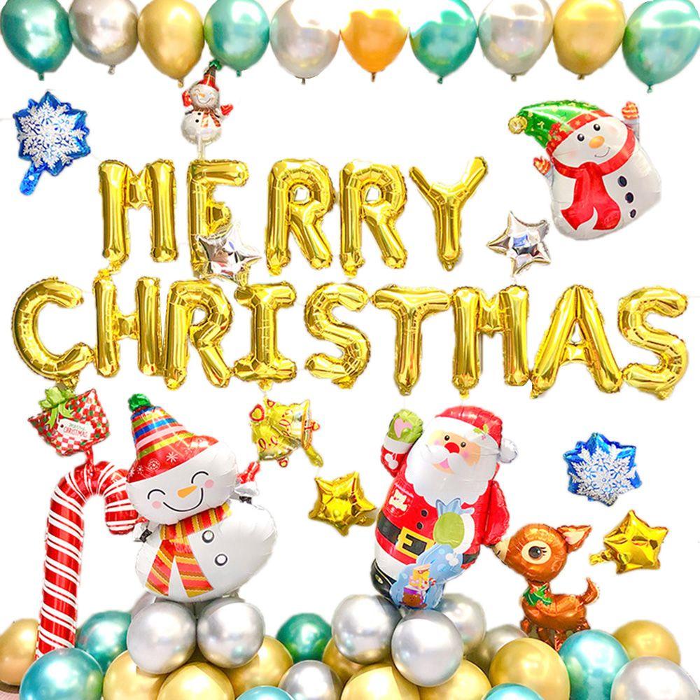 1 Quả Cầu Phim Nhôm Hoạt Hình Ông Già Noel Trang Trí Giáng Sinh