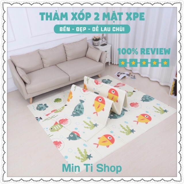 Thảm xốp Xpe gấp gọn 2 mặt, dễ vệ sinh,chống trơn trượt an toàn cho bé m8 x 2m (GIAO NGẪ