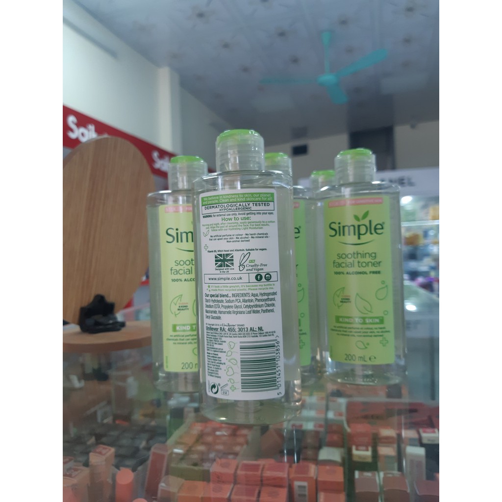 Nước hoa hồng Simple Soothing Facial Toner 100% Alcohol Free VETA STORE