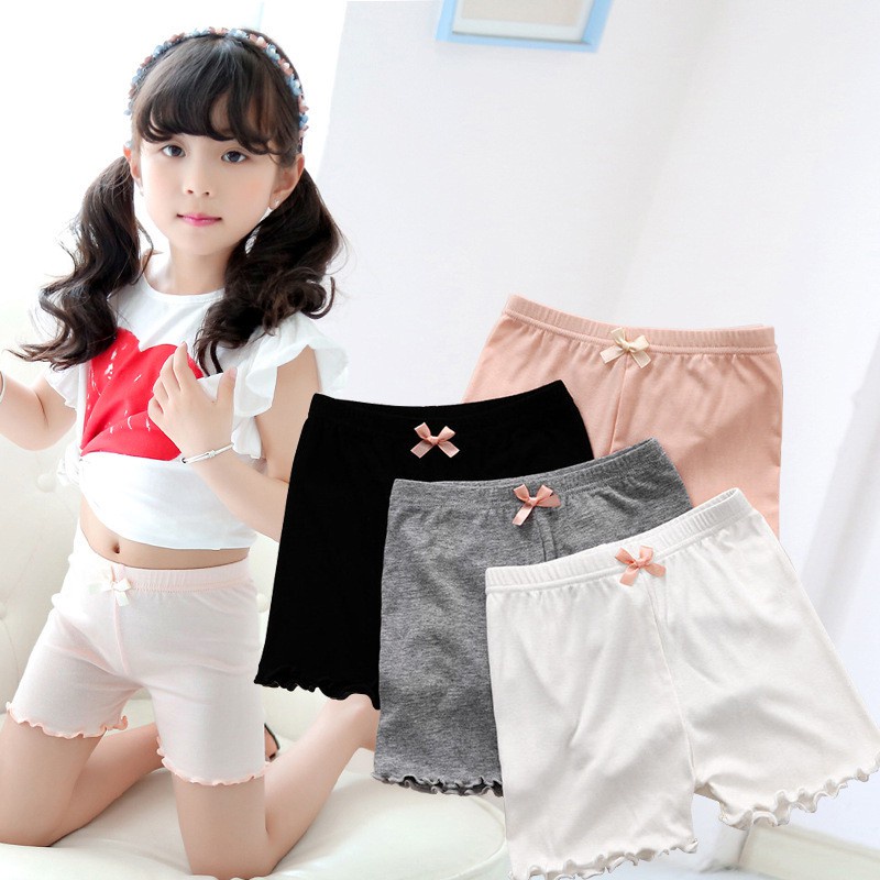 Quần short lưng thun đính nơ cho bé gái (2-10 tuổi)