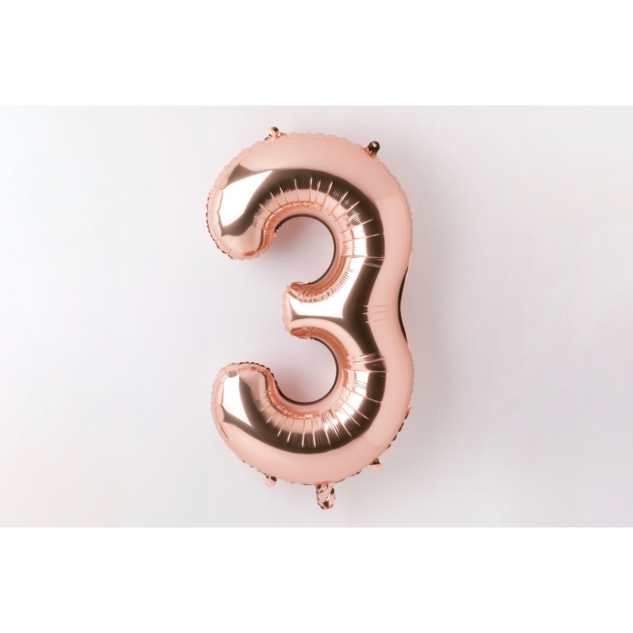 Bong Bóng Số 3 ARTBOX Giấy Bạc Màu Vàng Hồng Dễ Thương (Lớn)