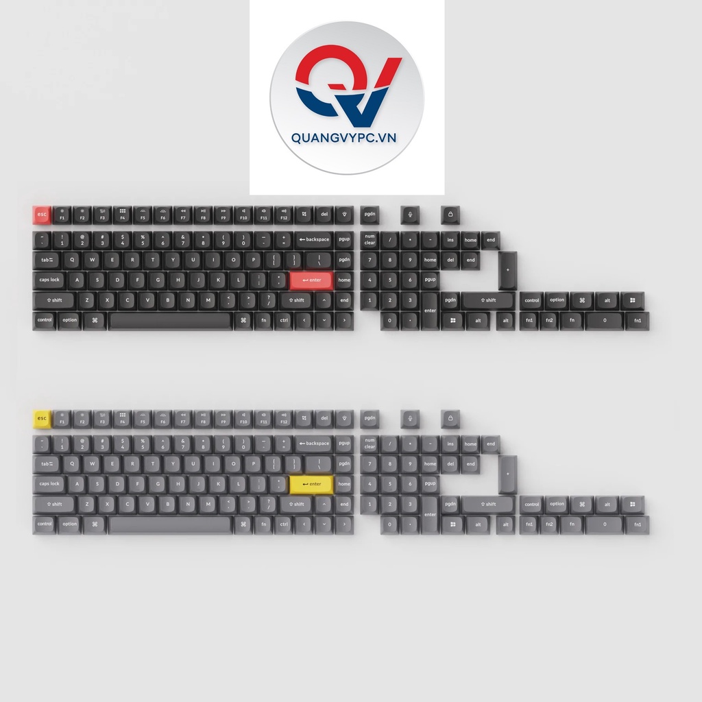 Bộ Keycap Keychron PBT Double Shot OSA Profile (Dark Black / Dark Gray)