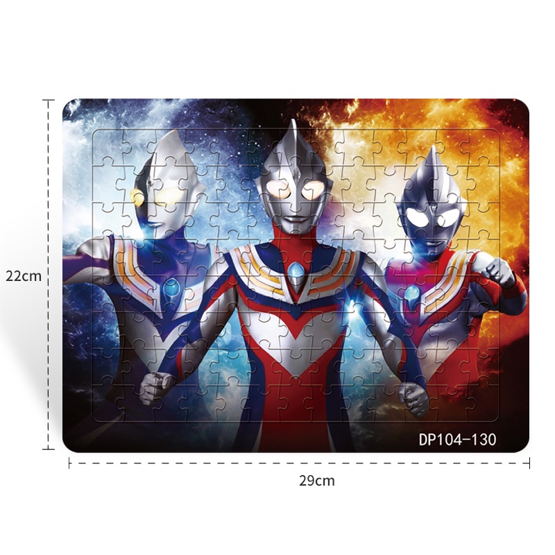 Bộ Đồ Chơi Xếp Hình Ultraman 3 + Gồm 104 Mảnh Ghép Đáy Giáo Dục Sớm Cho Bé