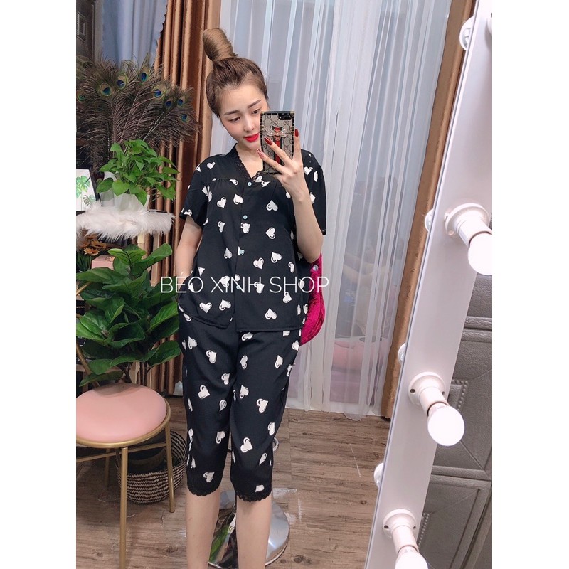 Đồ Ngủ Lửng 55-85kg Bigsize Cao Cấp Kiểu Dáng Đẹp Vải Lụa Nhật Lạnh Mặc Cực Thích | BigBuy360 - bigbuy360.vn