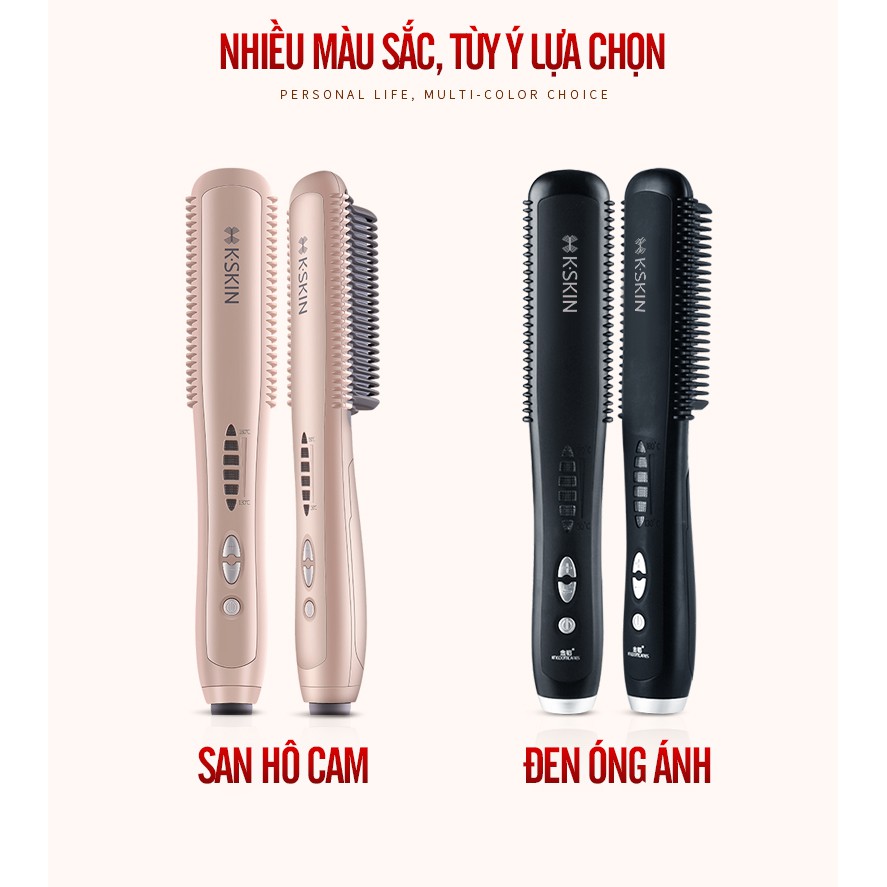 Lược chải đa năng làm thẳng và uốn tóc KSKIN KD388. Làm thẳng và uốn tóc nhanh chóng, công ngệ PTC chống bỏng