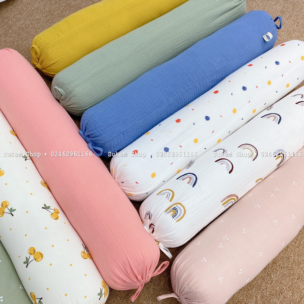 Gối Ôm Cho Bé/Gối Ôm BéBé Vải Xô Siểu Mềm Ruột Bông Xịn