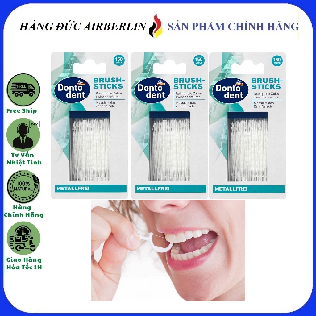 Tăm xỉa răng nha khoa 2 đầu Dontodent Đức 150c