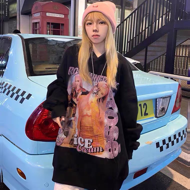 <M-2XL> ÁO HOODIE FORM RỘNG HÌNH ROSÉ SIÊU XINH - ORDER 10 NGÀY | BigBuy360 - bigbuy360.vn