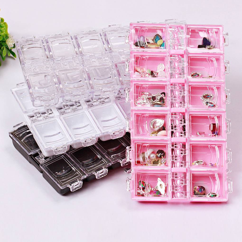 [Hàng mới về] Hộp nhựa 12 ngăn đựng phụ kiện trang trí móng tay
