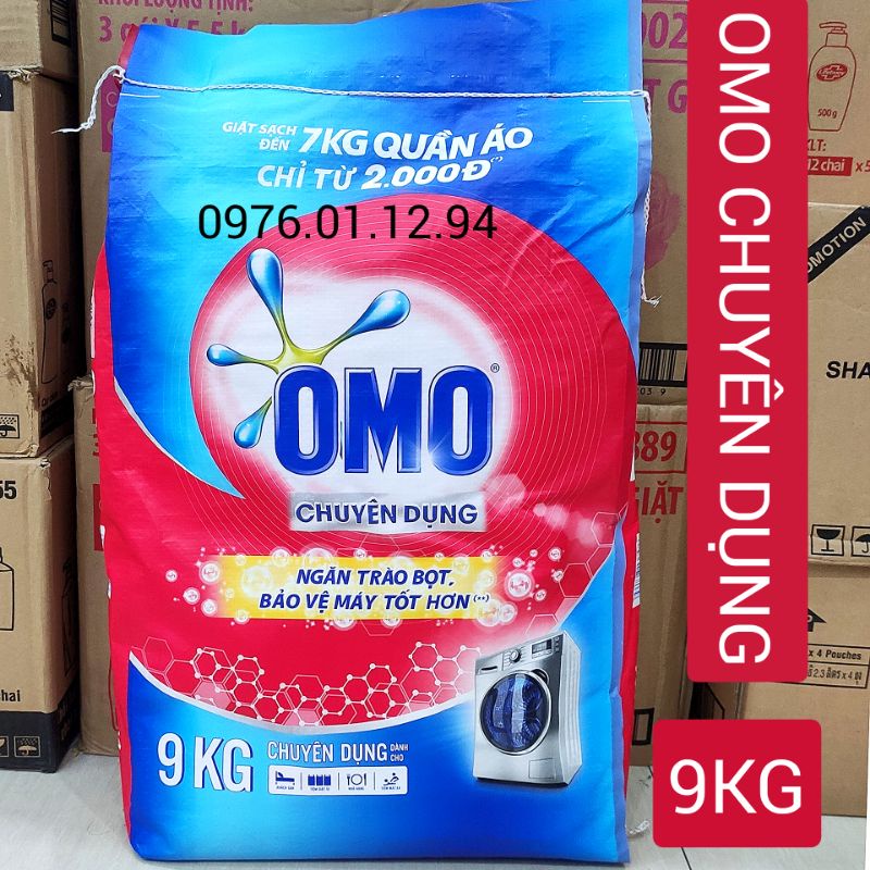 OMO BỘT GIẶT 9KG CHUYÊN DỤNG cho máy cửa trên, cửa trước, giặt tay