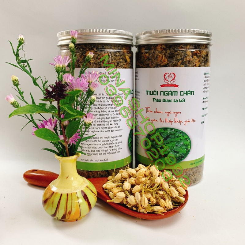 MUỐI NGÂM CHÂN THẢO DƯỢC LÁ LỐT -  Thơm chân, ngủ ngon thư giãn, hỗ trợ phong thấp, giải độc