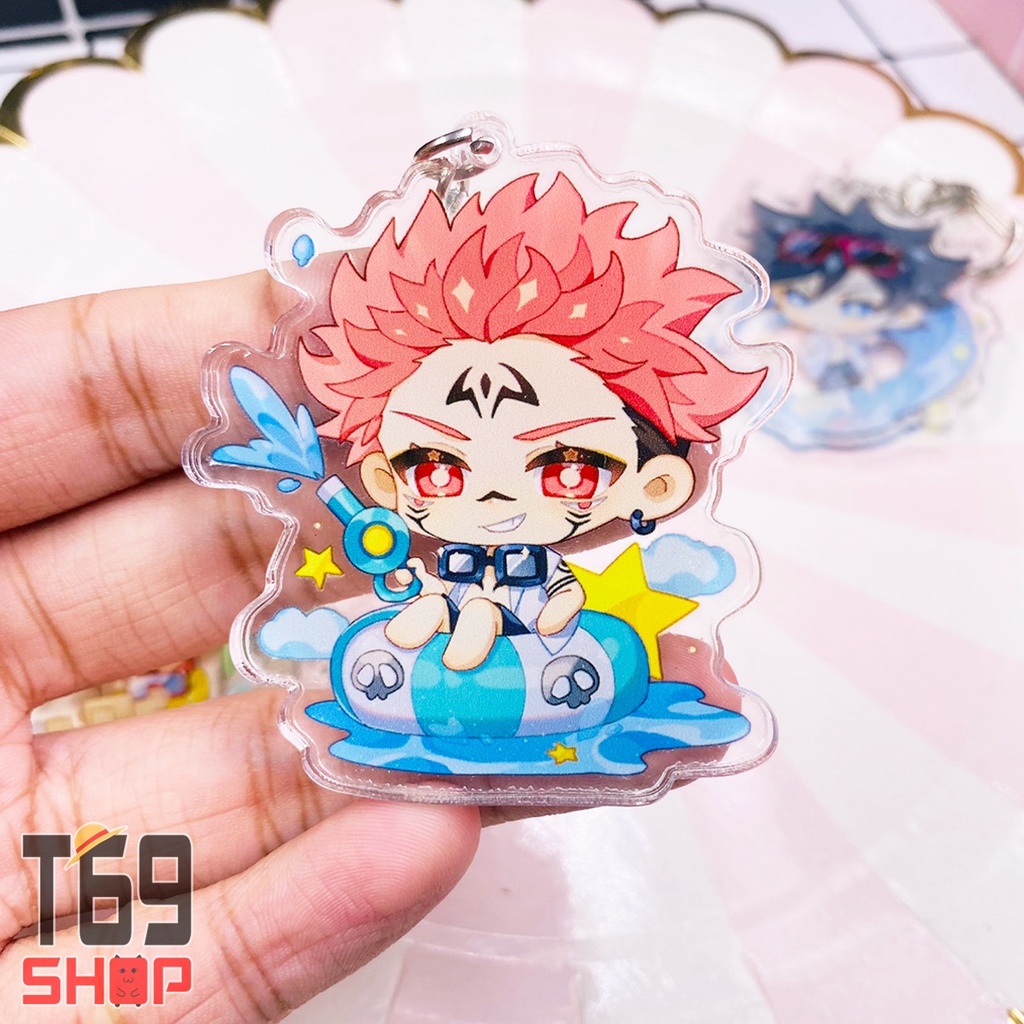 Móc khóa mica anime Jujutsu Kaisen - Summer ver (Loại cao cấp - Hình in ép giữa 2 mặt mica)