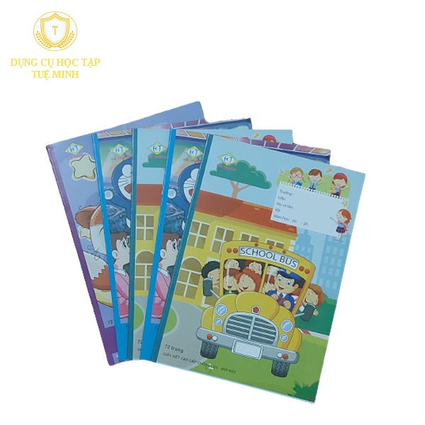 Combo 5 Vở viết cao cấp chống lóa,mỏi mắt 4 ô li - Bút máy Sài Gòn