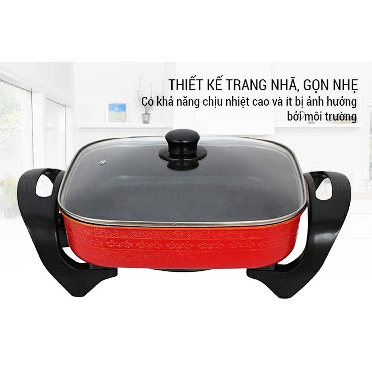 CHẢO lẩu, nướng điện VUÔNG đa năng 5 lít mẫu mới nhất