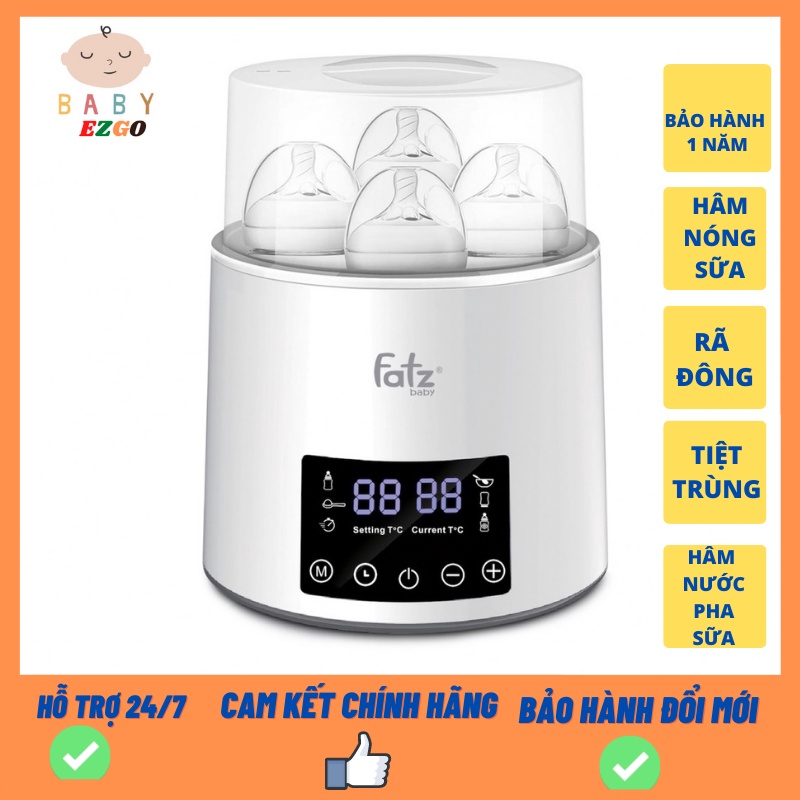 Máy hâm sữa tiệt trùng fatz baby, máy tiệt trùng bình sữa fatz QUATRO 1 FB3015CY sử dụng được 4 bình cổ rộng