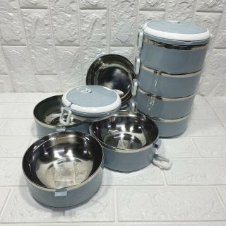 Cặp lồng giữ nhiệt lúa mạch 4 tầng lòng Inox