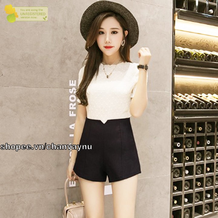 Quần short lưng cao dây kéo sau mẫu 58 BSQA MT656