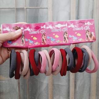 Vỉ 4 thun cột tóc mềm mịn màu nhu