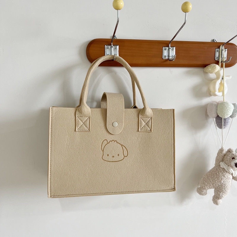 Túi Nỉ Xách Tay Đa Năng Hoạ Tiết Gấu Đáng Yêu Cho Các Mom