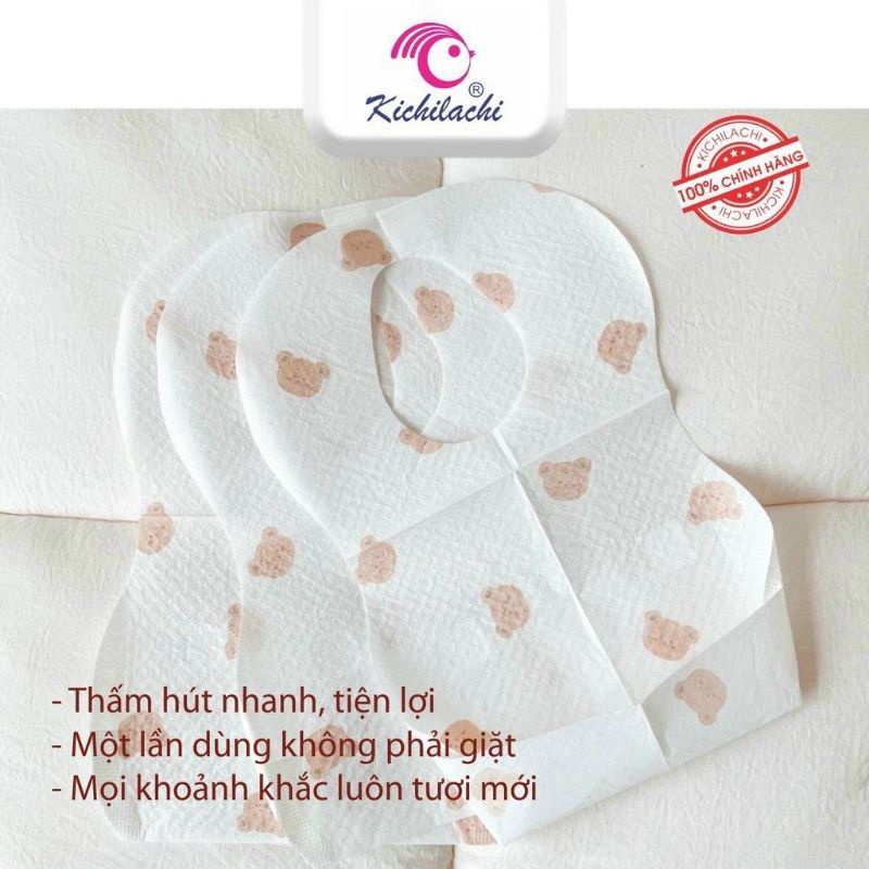 Yếm ăn dặm giấy  kichi  dùng 1 lần hộp 20 cái