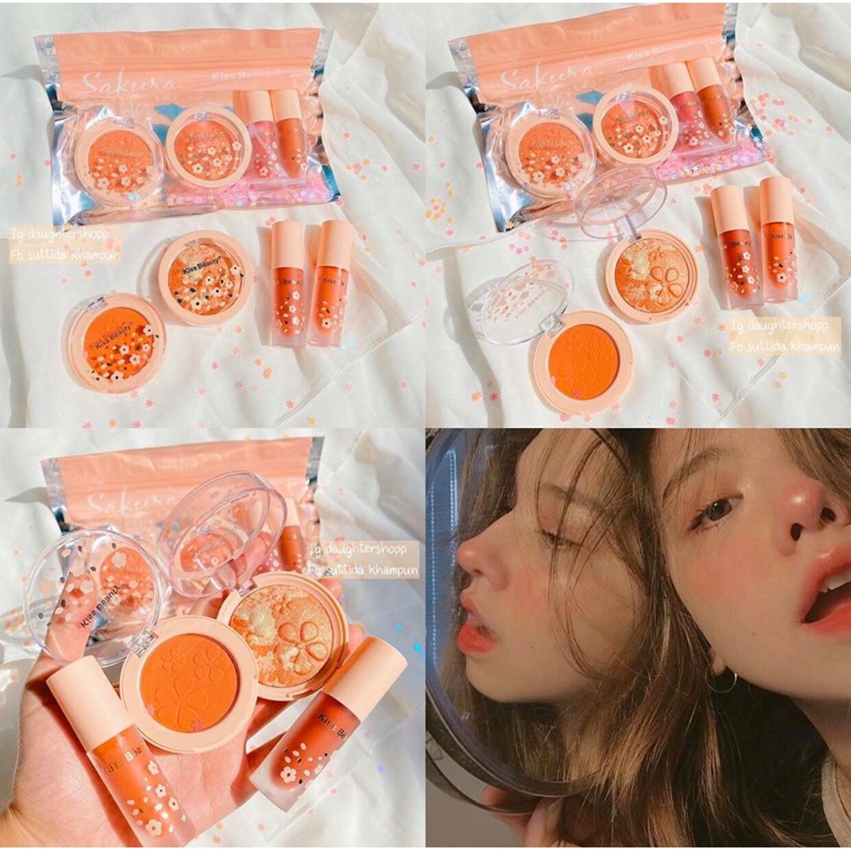 ❤️ Set Trang Điểm Make Up Cao Cấp 4 Món Sakura Kiss Beauty Cute Lắm Luôn ❤️ - Y56 -D4T3