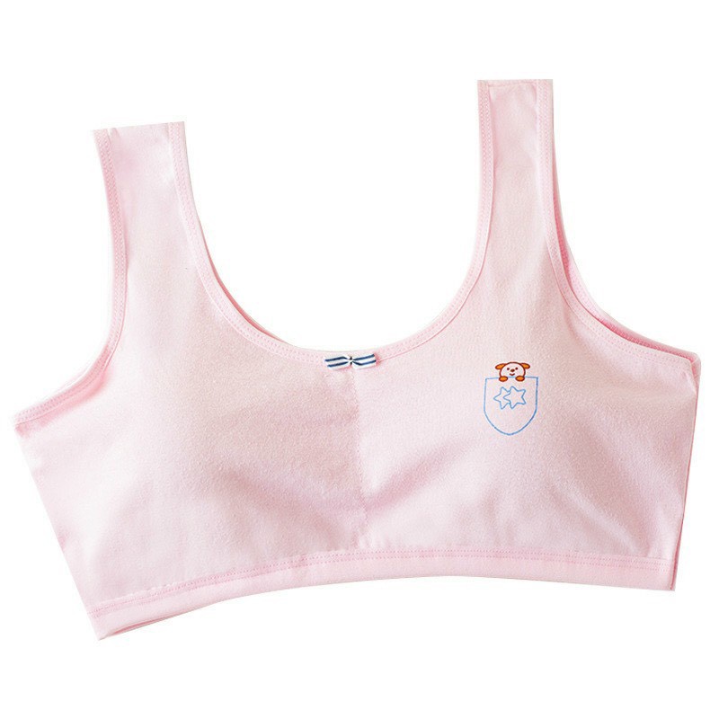 Áo Ngực Bra Chất Cotton Đẹp Học Sinh, Áo Lót Học Sinh Cotton Hình Gấu Dễ Thương Size 30-50kg 330