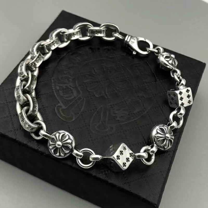 VÒNG TAY CHROME HEART XÚC XẮC THÉP TITAN CH-39 -Vòng Chrome heart nhỏ CH-39/Chrome heart bracelet