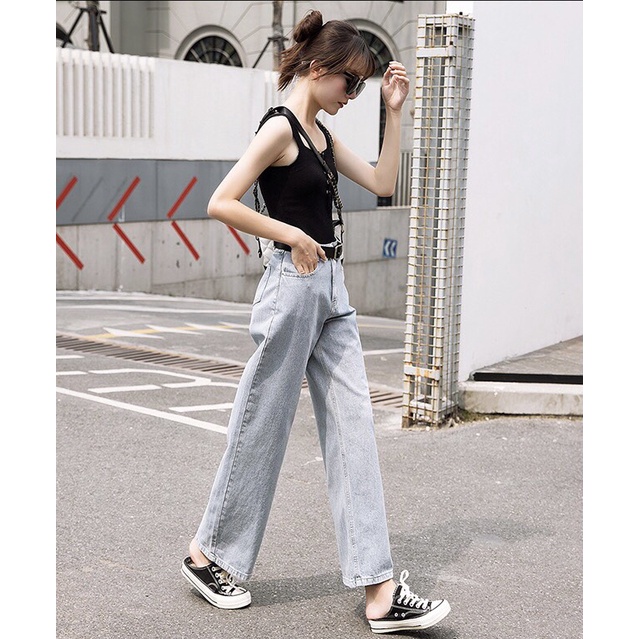 Quần jean baggy nữ ống xuông, rộng NS-01 hot trend 2021 LOVE WEAR - Phong cách Hàn Quốc