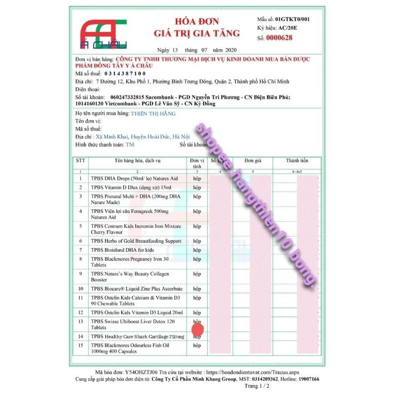 (Đủ bill) Sụn cá mập HealthyCare Shark Cartilage 750mg 200v