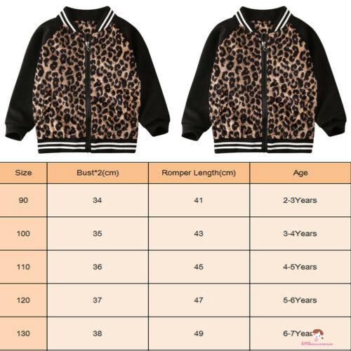 ❤XZQ-Girls Outwear Toddler Baby Girls Leopard Printed Zipper Coat Jacket Casual Outfits