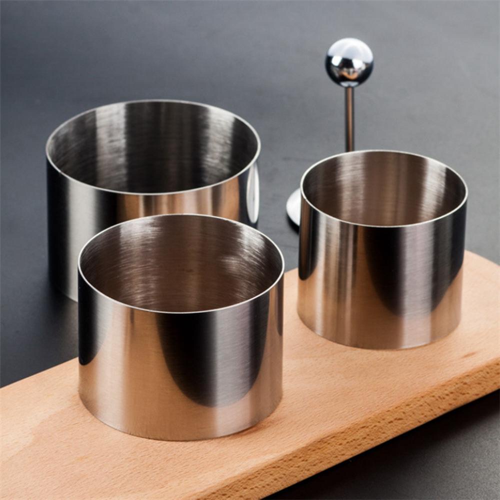 Set 3 Khuôn Làm Cơm / Salad Bằng Thép Không Gỉ Tiện Dụng Cho Nhà Bếp / Khách Sạn