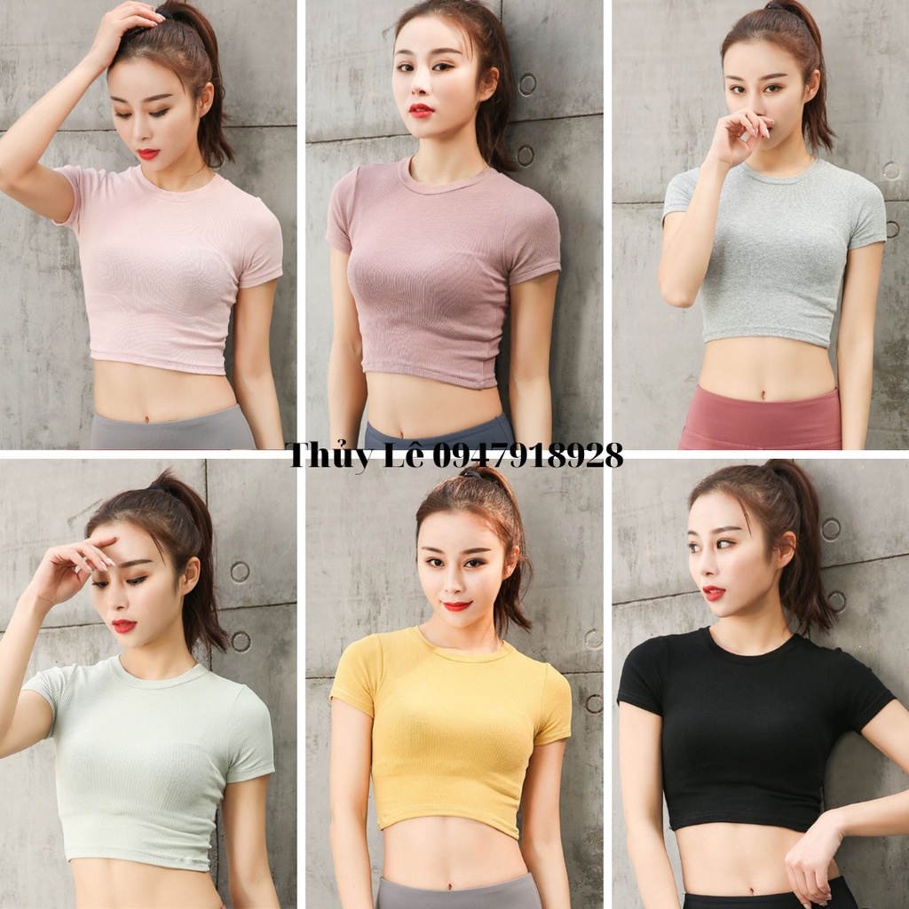 Áo Croptop tập thể thao ôm body SIÊU TÔN DÁNG, co giãn, thấm hút mồ hôi tốt