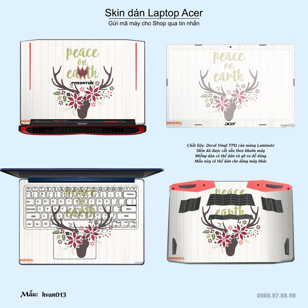 Skin dán Laptop Acer in hình Hoa văn nhiều mẫu 3 (inbox mã máy cho Shop)