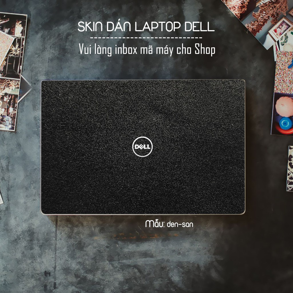 Skin dán Laptop Dell màu Chrome đen sần (inbox mã máy cho Shop)