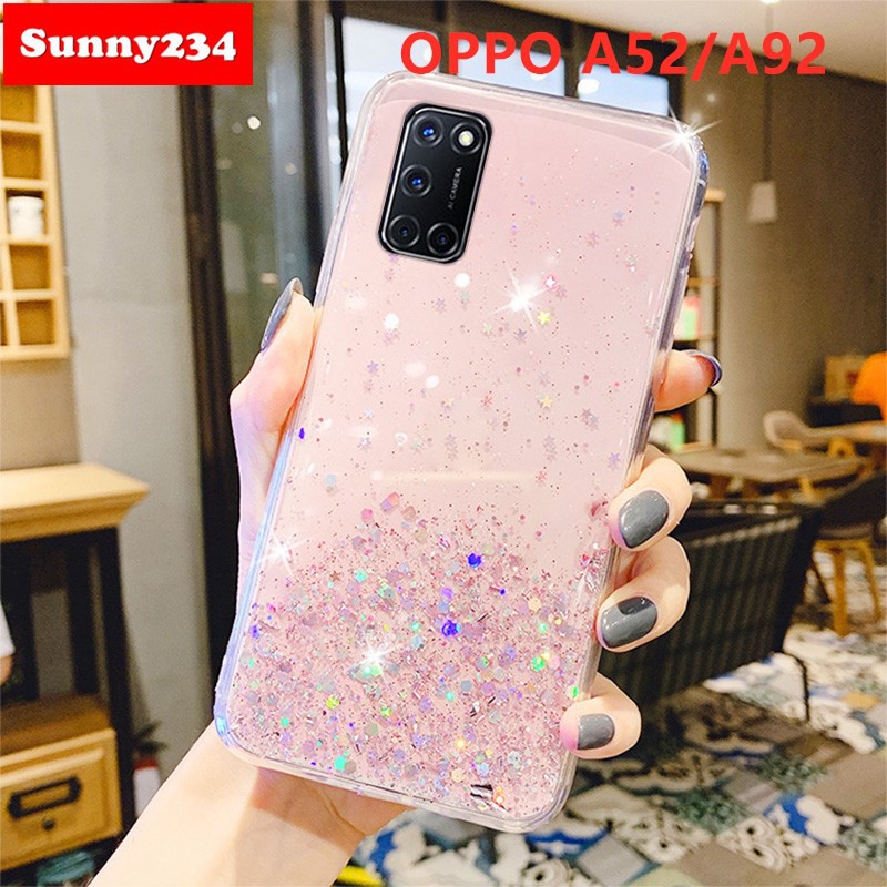Ốp điện thoại sáng bóng cho OPPO A74 A52 A92 A31 A91 F1S A9 A5 2020 Realme C11 2021 C