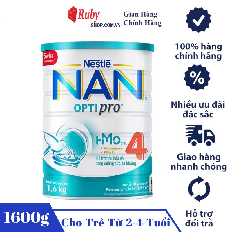 Sữa Bột Nan Optipro số 4 lon 900g và 1.6kg