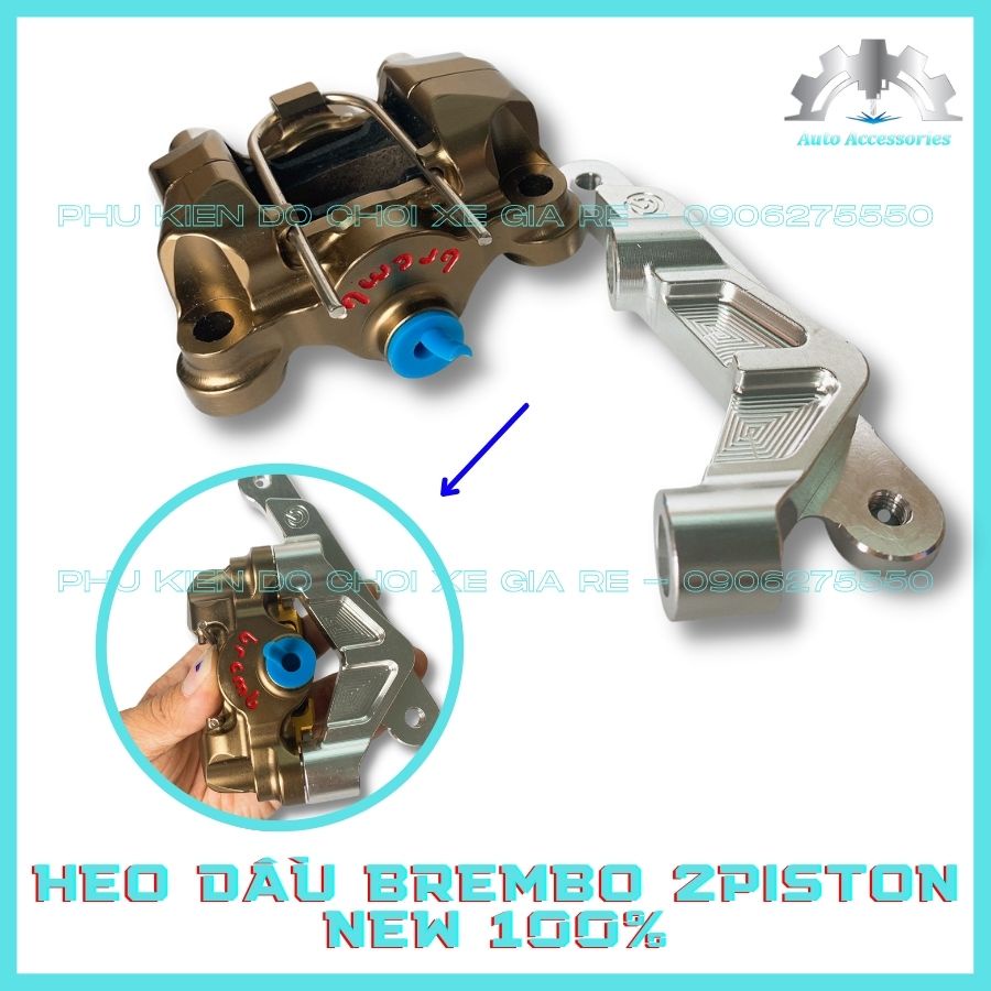 (HOT HOT) FUTURE LED, WAVES110 Heo Dầu Brcmbe HRC 2piston, Heo Trước KÈM PÁT Trước sẵn theo xe lắp đặt như Zin đĩa 220mm