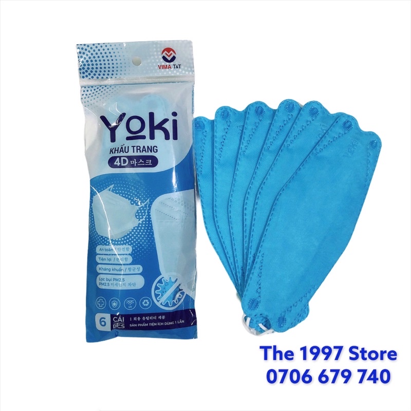 Combo 5 Bịch Khẩu Trang Yoki 4D Mask Cao Cấp ,4Lớp Kháng khuẩn ,Bảo vệ sức khoẻ -The1997