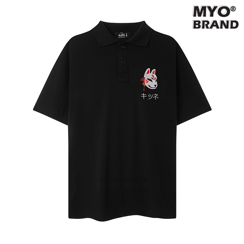 Áo Phông Polo MYO Vải Cotton Thêu Kitsune