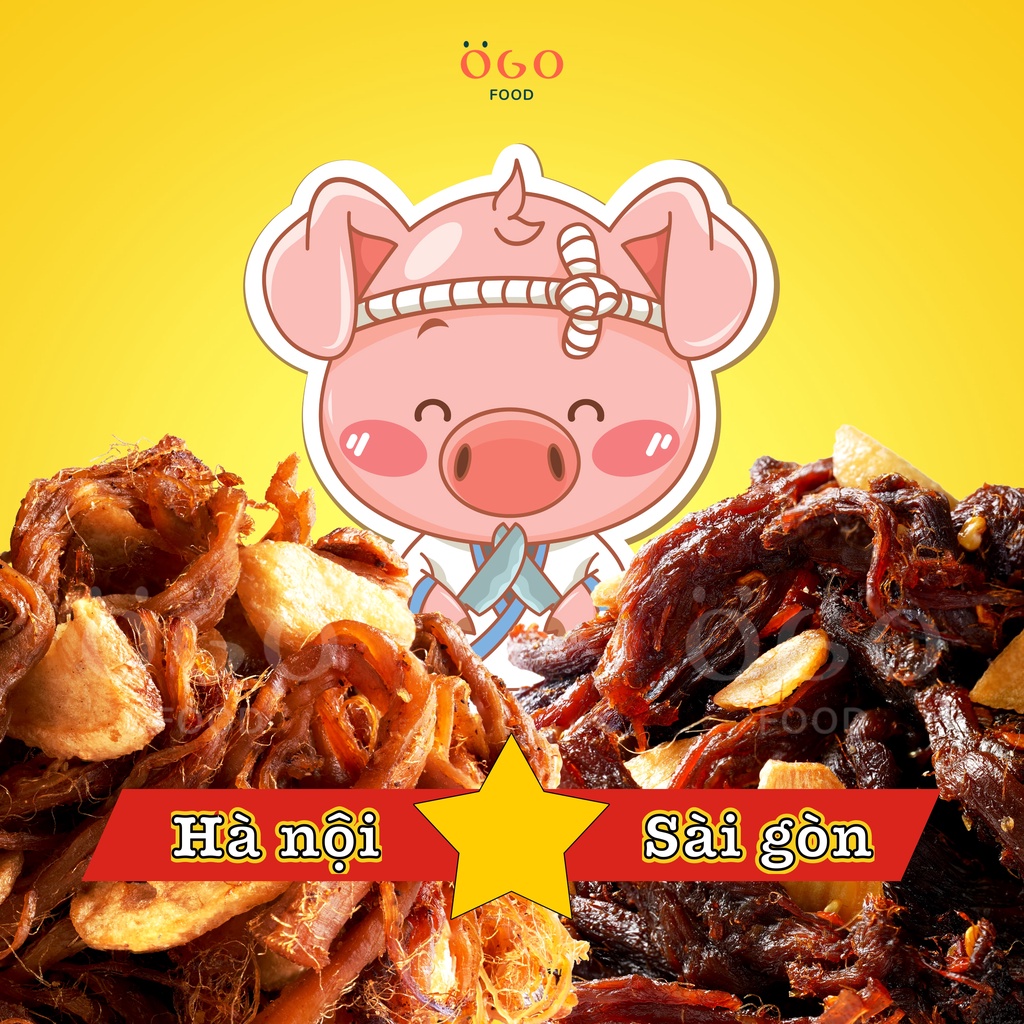 (LOẠI NGON) HEO KHÔ CHÁY TỎI - VỊ HÀ NỘI, SÀI GÒN - OGO FOOD - 100G, 200G, 300G | BigBuy360 - bigbuy360.vn