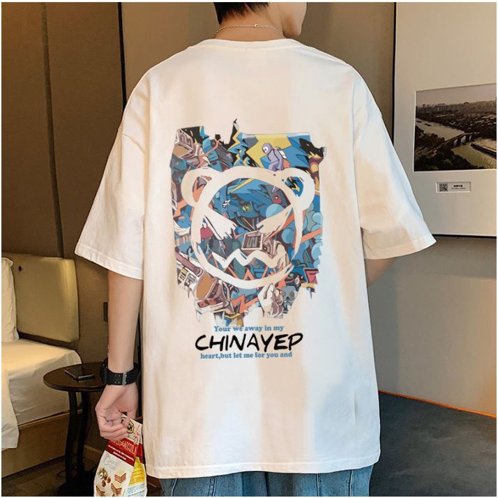 Áo thun form rộng ngắn tay unisex nam nữ Zombi011 dáng tay lửng, áo thun trắng unisex nam nữ basic oversize