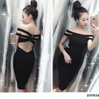 Đầm body phối sọc cá tính
