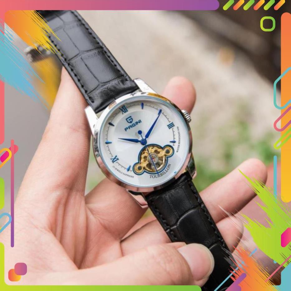 [Chính Hãng 100%] Đồng Hồ Nam PAGINI PA19966 - Đồng hồ cơ automatic lộ máy hàng chính hãng, Bảo hành