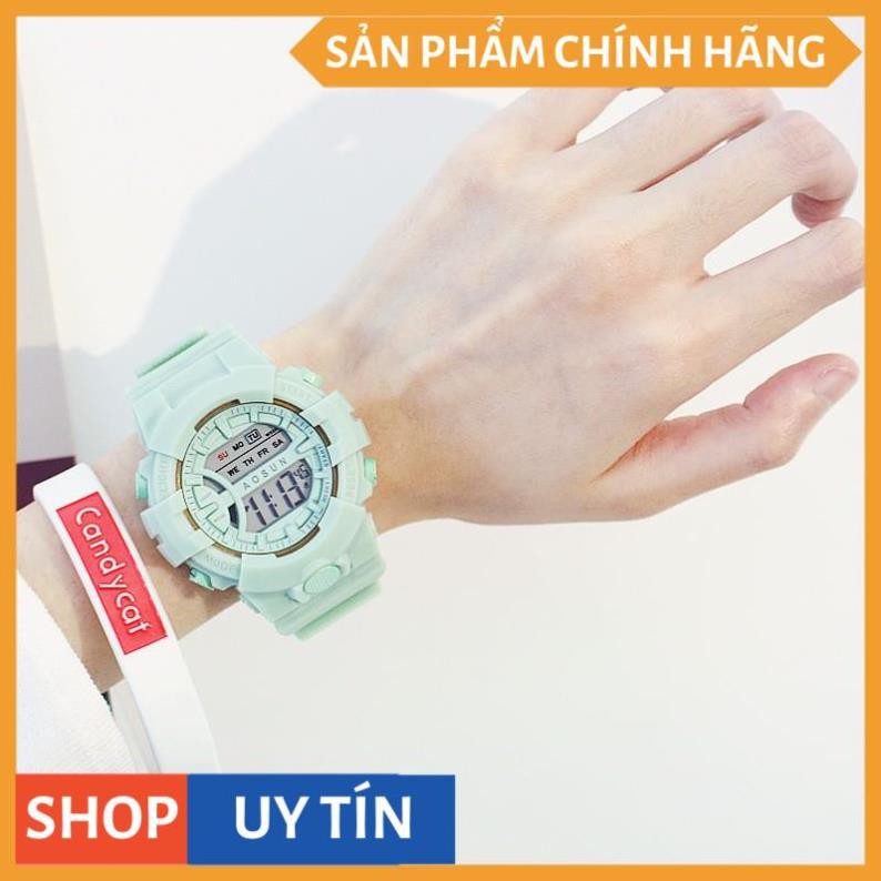 Đồng hồ nữ thể thao Shhors AOSUN chạy kim và số điện tử cực chất size 30MM