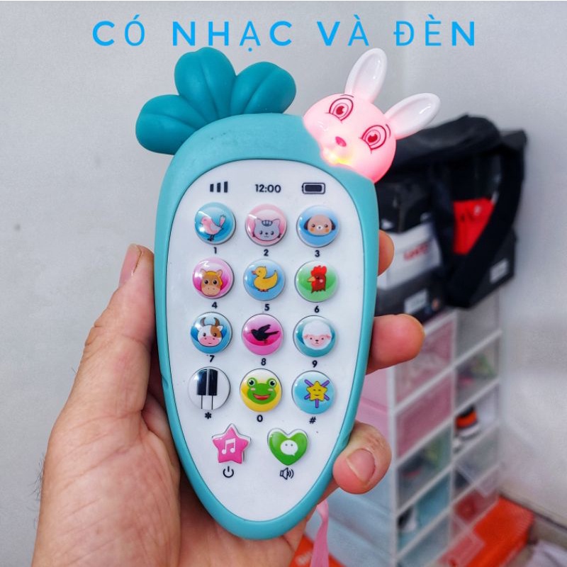 Đồ chơi điện thoại cà rốt cho bé . Tặng kèm pin có nhạc và đèn