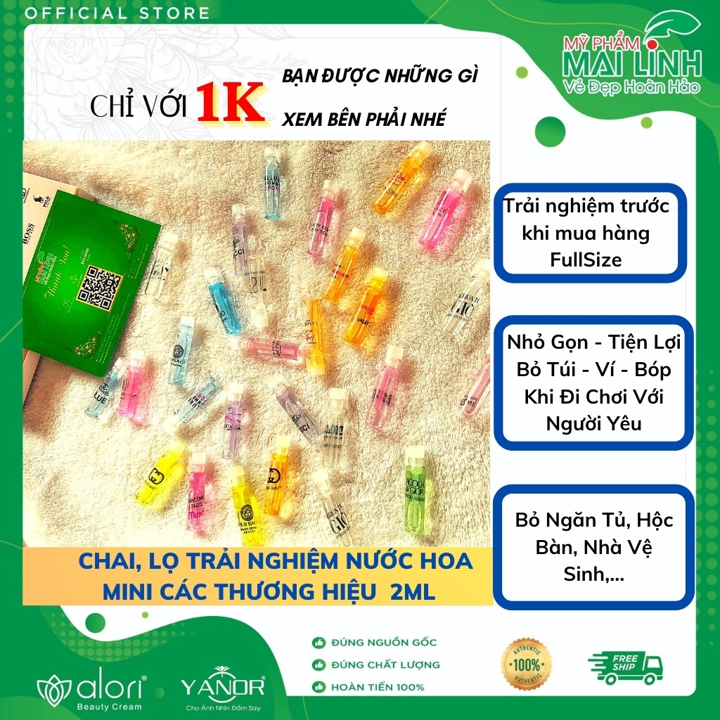 Nước Hoa Mini 2ml 💝FREESHIP💝 Nước Hoa Bỏ Túi [ BÁN LỖ - TRẢI NGHIỆM] Giá Rẻ Nhất Shopee